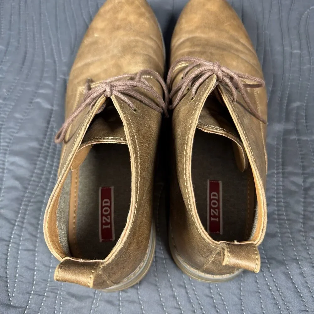 IZOD Cally Men’s Size 13M Brown Chukka Ankle Boots Lace-Up Man Made
